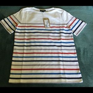 NEW A.P.C Rue Madame Paris Strip Bateau Neck Tee